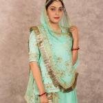 Baby Sky Blue Aari Resham Work Rajputi Poshak | Triple Handwork on Bamber Satin | Jaipurio Designer Collection